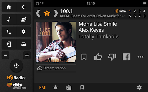 Now Playing Screen with HD Radio Features: Screen Mockup